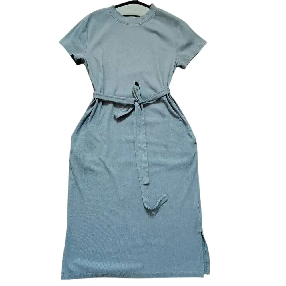 Cornflower Blue Belted Maxi Dress Size Medium